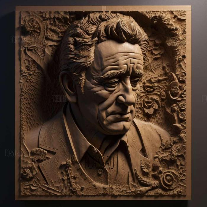 Johnny Cash 1 stl model for CNC